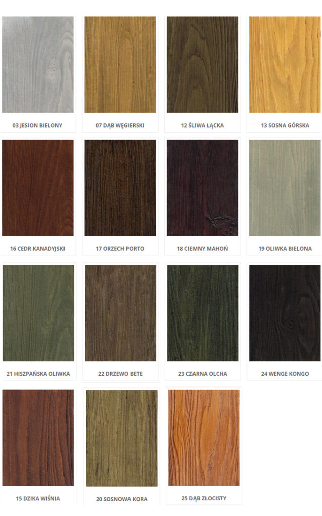 Kolory i odcienie imitacja drewna